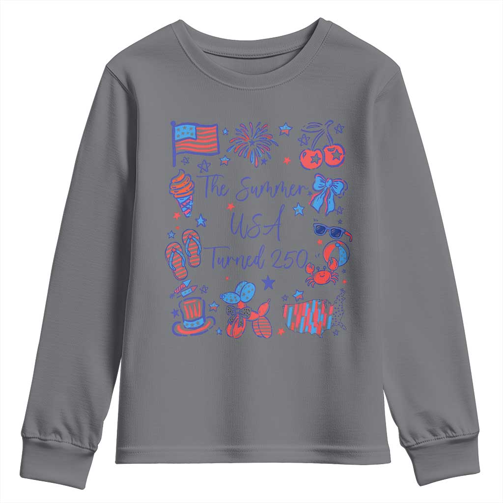 The Summer USA Turned 250 1776 2026 4th of July Youth Sweatshirt
