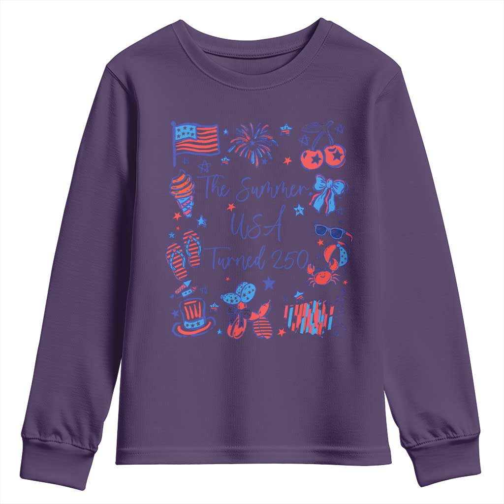 The Summer USA Turned 250 1776 2026 4th of July Youth Sweatshirt