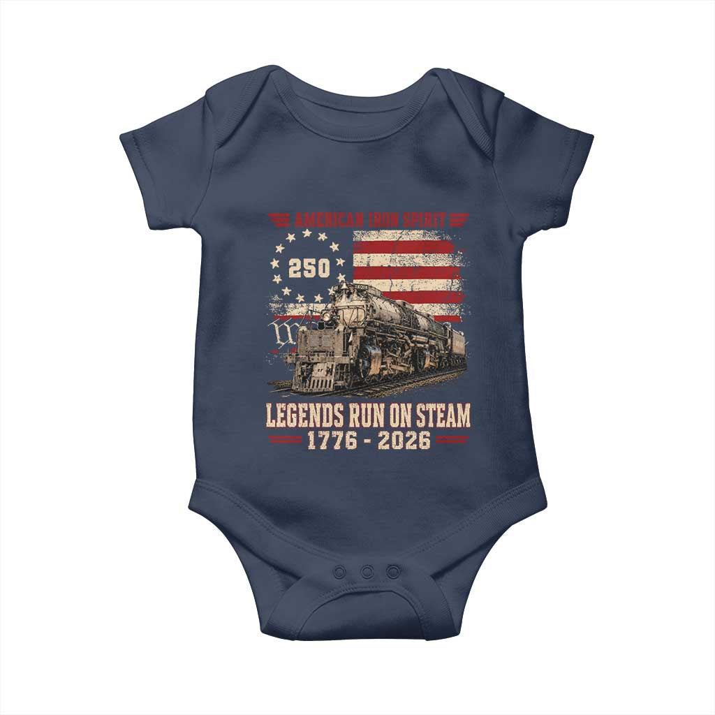 Train USA 250th Anniversary Baby Onesie American Iron Spirit Steam Locomotive Railroad Train Engine