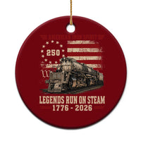 Train USA 250th Anniversary Ceramic Ornament American Iron Spirit Steam Locomotive Railroad Train Engine