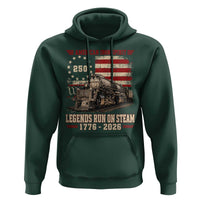 Train USA 250th Anniversary Hoodie American Iron Spirit Steam Locomotive Railroad Train Engine