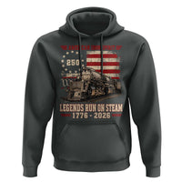 Train USA 250th Anniversary Hoodie American Iron Spirit Steam Locomotive Railroad Train Engine