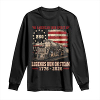 Train USA 250th Anniversary Long Sleeve Shirt American Iron Spirit Steam Locomotive Railroad Train Engine