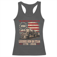 Train USA 250th Anniversary Racerback Tank Top American Iron Spirit Steam Locomotive Railroad Train Engine