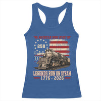 Train USA 250th Anniversary Racerback Tank Top American Iron Spirit Steam Locomotive Railroad Train Engine