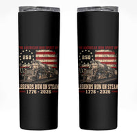 Train USA 250th Anniversary Skinny Tumbler American Iron Spirit Steam Locomotive Railroad Train Engine