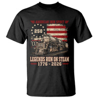 Train USA 250th Anniversary T Shirt American Iron Spirit Steam Locomotive Railroad Train Engine