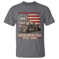Train USA 250th Anniversary T Shirt American Iron Spirit Steam Locomotive Railroad Train Engine
