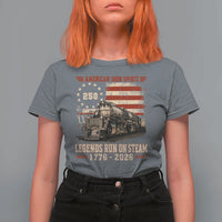 Train USA 250th Anniversary T Shirt For Women American Iron Spirit Steam Locomotive Railroad Train Engine