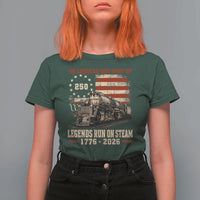 Train USA 250th Anniversary T Shirt For Women American Iron Spirit Steam Locomotive Railroad Train Engine