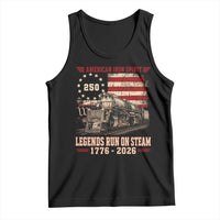 Train USA 250th Anniversary Tank Top American Iron Spirit Steam Locomotive Railroad Train Engine