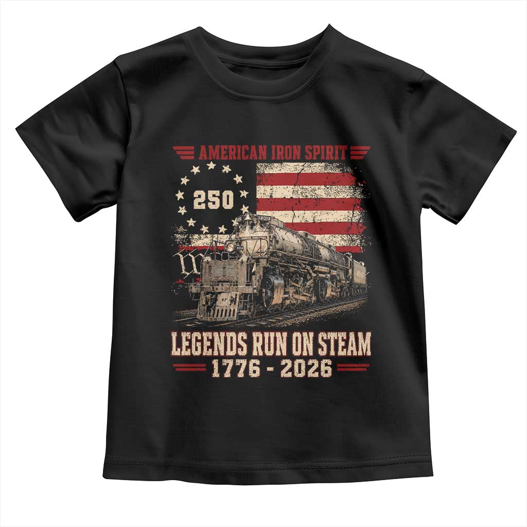 Train USA 250th Anniversary Toddler T Shirt American Iron Spirit Steam Locomotive Railroad Train Engine
