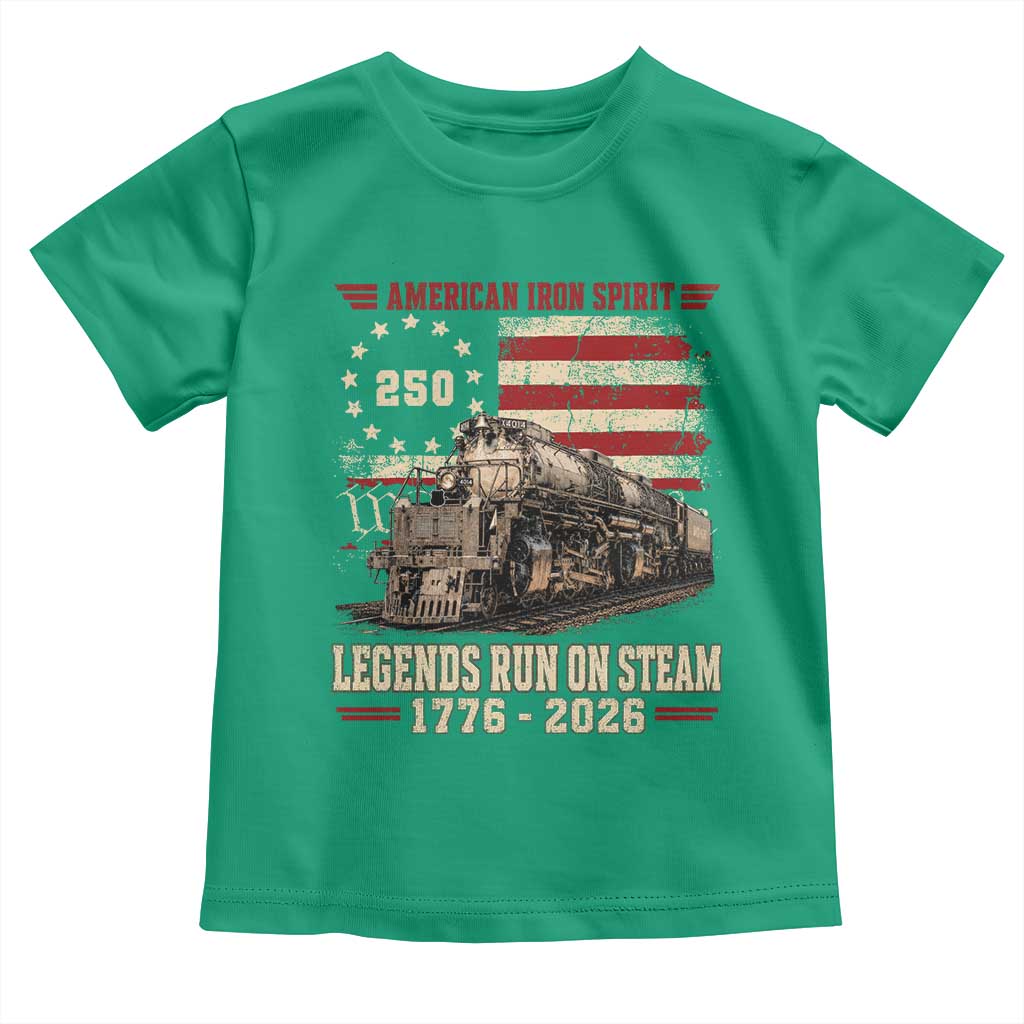 Train USA 250th Anniversary Toddler T Shirt American Iron Spirit Steam Locomotive Railroad Train Engine