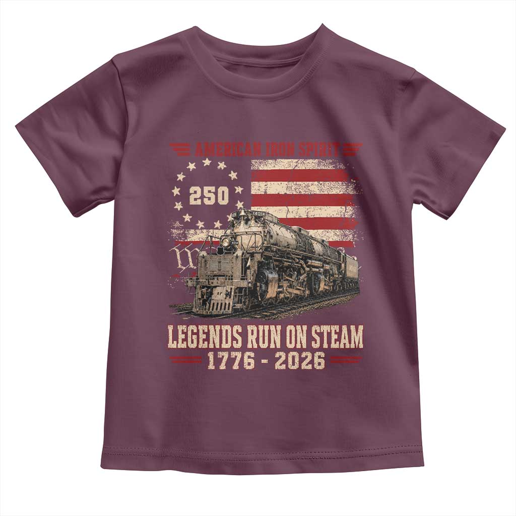 Train USA 250th Anniversary Toddler T Shirt American Iron Spirit Steam Locomotive Railroad Train Engine