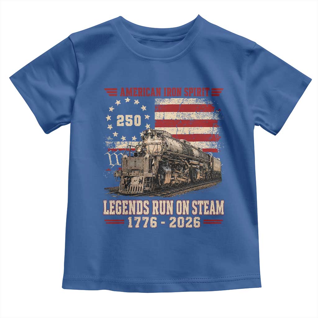 Train USA 250th Anniversary Toddler T Shirt American Iron Spirit Steam Locomotive Railroad Train Engine