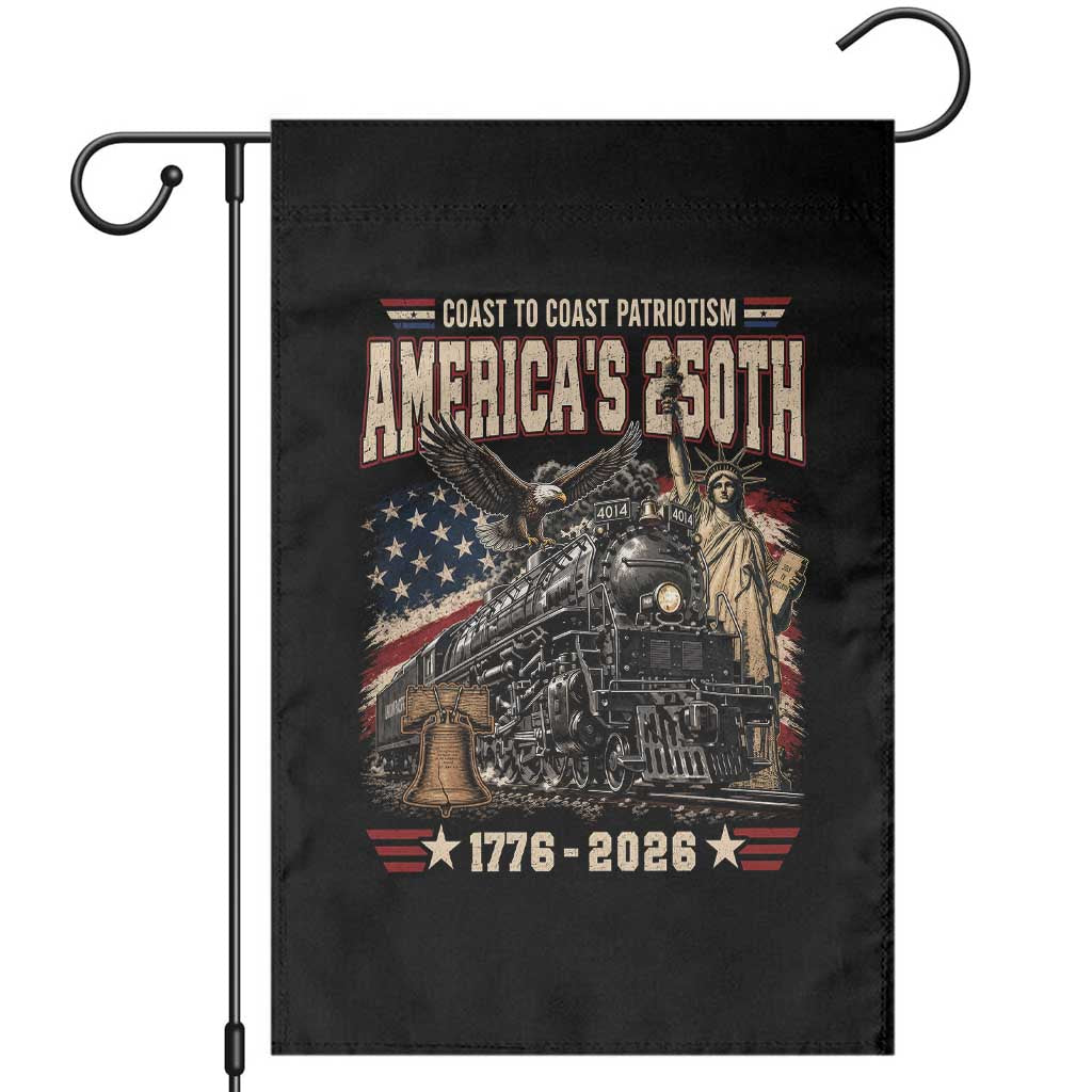 Steam Locomotive Train USA 250th Anniversary Garden Flag Coast To Coast Patriotism Liberty American Flag