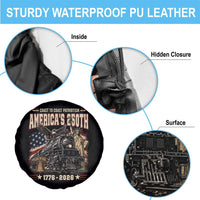 Steam Locomotive Train USA 250th Anniversary Spare Tire Cover Coast To Coast Patriotism Liberty American Flag