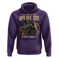 Steam Locomotive Train USA 250th Anniversary Hoodie Coast To Coast Patriotism Liberty American Flag