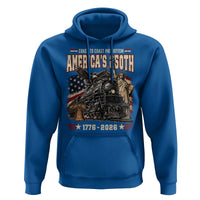 Steam Locomotive Train USA 250th Anniversary Hoodie Coast To Coast Patriotism Liberty American Flag