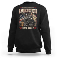 Steam Locomotive Train USA 250th Anniversary Sweatshirt Coast To Coast Patriotism Liberty American Flag