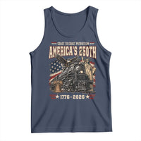 Steam Locomotive Train USA 250th Anniversary Tank Top Coast To Coast Patriotism Liberty American Flag