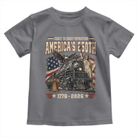 Steam Locomotive Train USA 250th Anniversary Toddler T Shirt Coast To Coast Patriotism Liberty American Flag