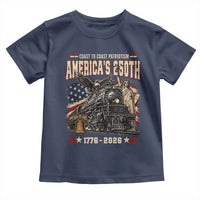 Steam Locomotive Train USA 250th Anniversary Toddler T Shirt Coast To Coast Patriotism Liberty American Flag