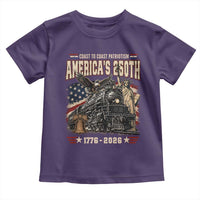 Steam Locomotive Train USA 250th Anniversary Toddler T Shirt Coast To Coast Patriotism Liberty American Flag