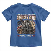 Steam Locomotive Train USA 250th Anniversary Toddler T Shirt Coast To Coast Patriotism Liberty American Flag