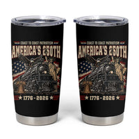 Steam Locomotive Train USA 250th Anniversary Tumbler Cup Coast To Coast Patriotism Liberty American Flag