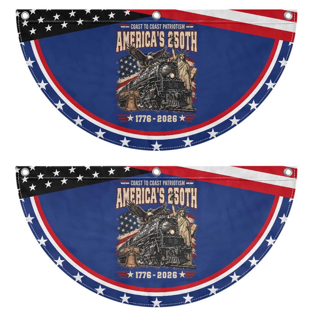 Steam Locomotive Train USA 250th Anniversary Patriotic Fan Flag Coast To Coast Patriotism Liberty American Flag