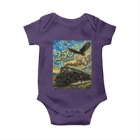 Train USA 250 Year Anniversary 1776 2026 Baby Onesie Van Gogh Art Steam Locomotive Railroad Starry Night