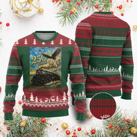 Train USA 250 Year Anniversary 1776 2026 Ugly Christmas Sweater Van Gogh Art Steam Locomotive Railroad Starry Night