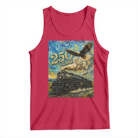 Train USA 250 Year Anniversary 1776 2026 Tank Top Van Gogh Art Steam Locomotive Railroad Starry Night