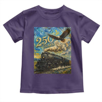 Train USA 250 Year Anniversary 1776 2026 Toddler T Shirt Van Gogh Art Steam Locomotive Railroad Starry Night