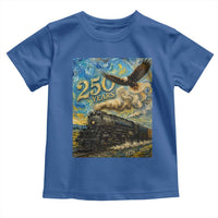 Train USA 250 Year Anniversary 1776 2026 Toddler T Shirt Van Gogh Art Steam Locomotive Railroad Starry Night