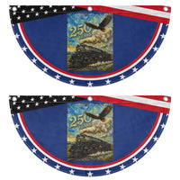 Train USA 250 Year Anniversary 1776 2026 Patriotic Fan Flag Van Gogh Art Steam Locomotive Railroad Starry Night
