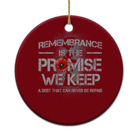 Remembrance Is The Promise We Keep Ceramic Ornament Memorial Day