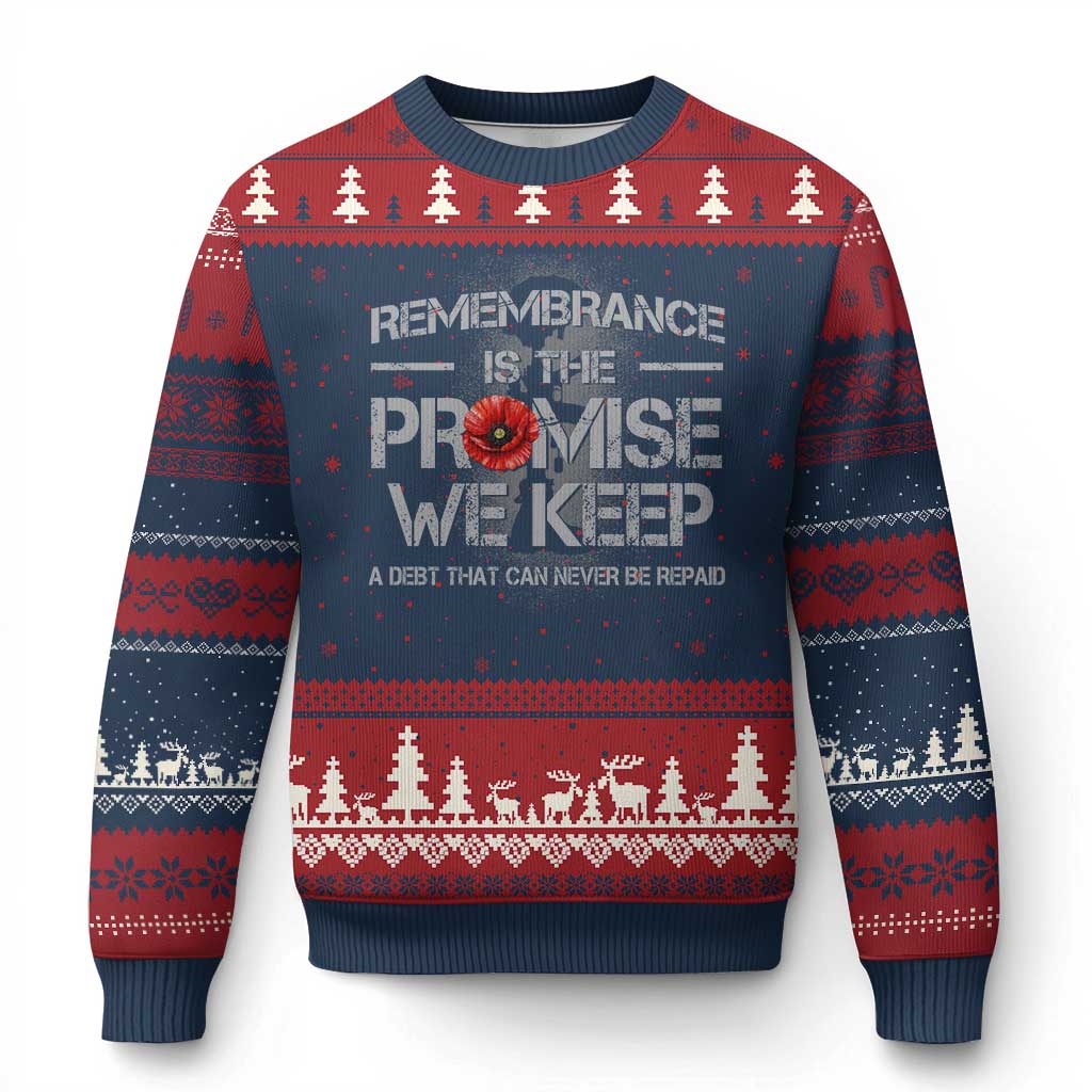 Remembrance Is The Promise We Keep Ugly Christmas Sweater Memorial Day