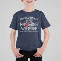 Remembrance Is The Promise We Keep T Shirt For Kid Memorial Day
