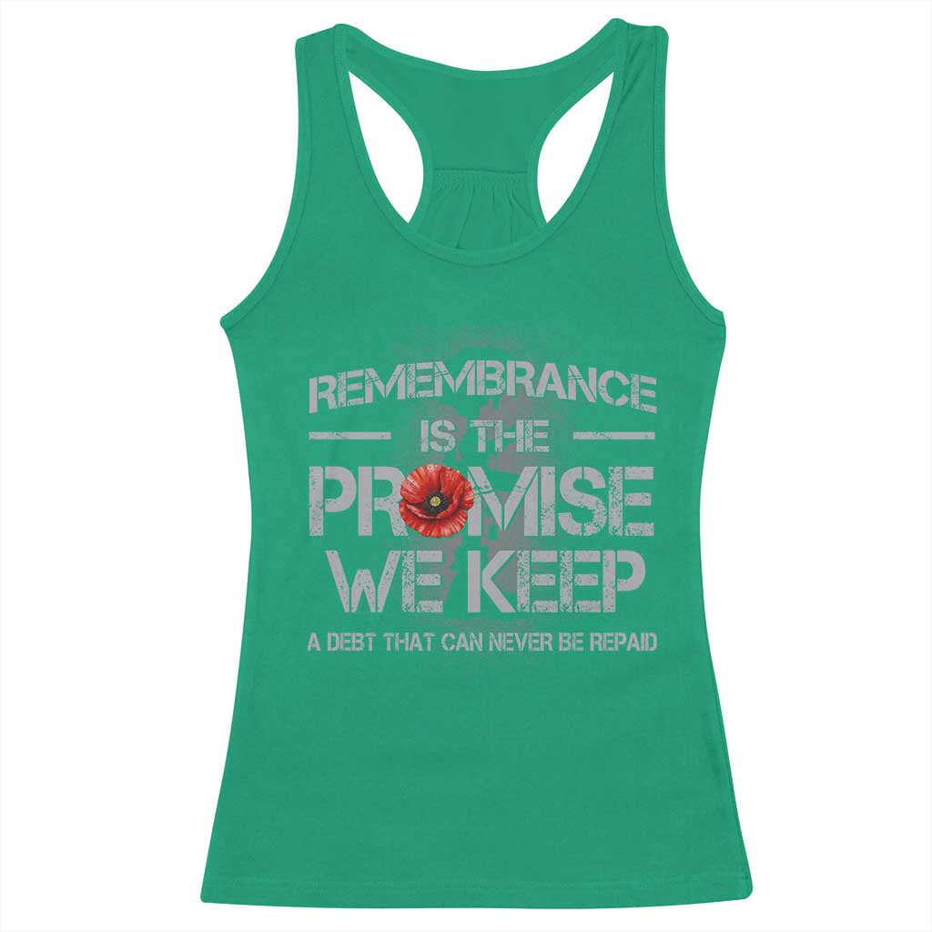 Remembrance Is The Promise We Keep Racerback Tank Top Memorial Day
