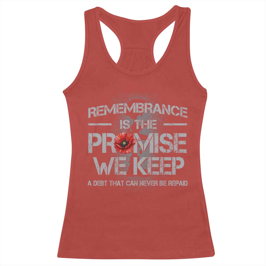 Remembrance Is The Promise We Keep Racerback Tank Top Memorial Day
