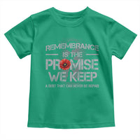 Remembrance Is The Promise We Keep Toddler T Shirt Memorial Day