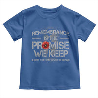 Remembrance Is The Promise We Keep Toddler T Shirt Memorial Day