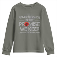 Remembrance Is The Promise We Keep Youth Sweatshirt Memorial Day