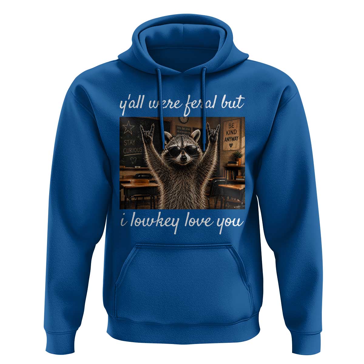Y'all Were Feral But I Lowkey Love You Hoodie Funny Raccoon Teacher
