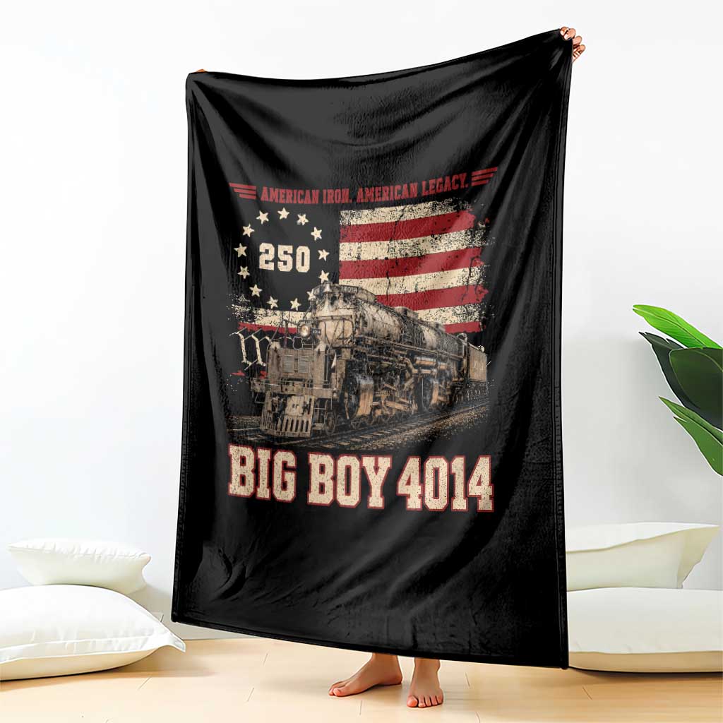 Train USA 250th Anniversary Throw Blanket American Iron Legacy Steam Locomotive Railroad Train Engine