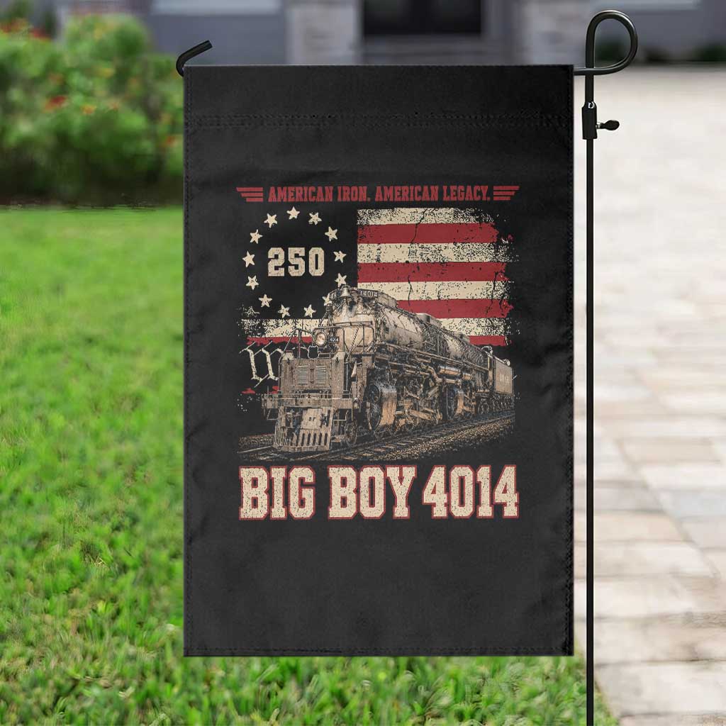 Train USA 250th Anniversary Garden Flag American Iron Legacy Steam Locomotive Railroad Train Engine