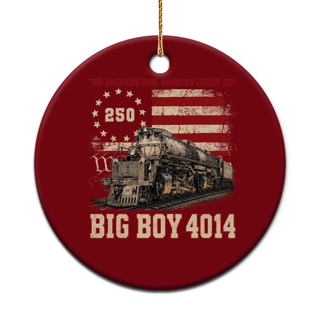 Train USA 250th Anniversary Ceramic Ornament American Iron Legacy Steam Locomotive Railroad Train Engine