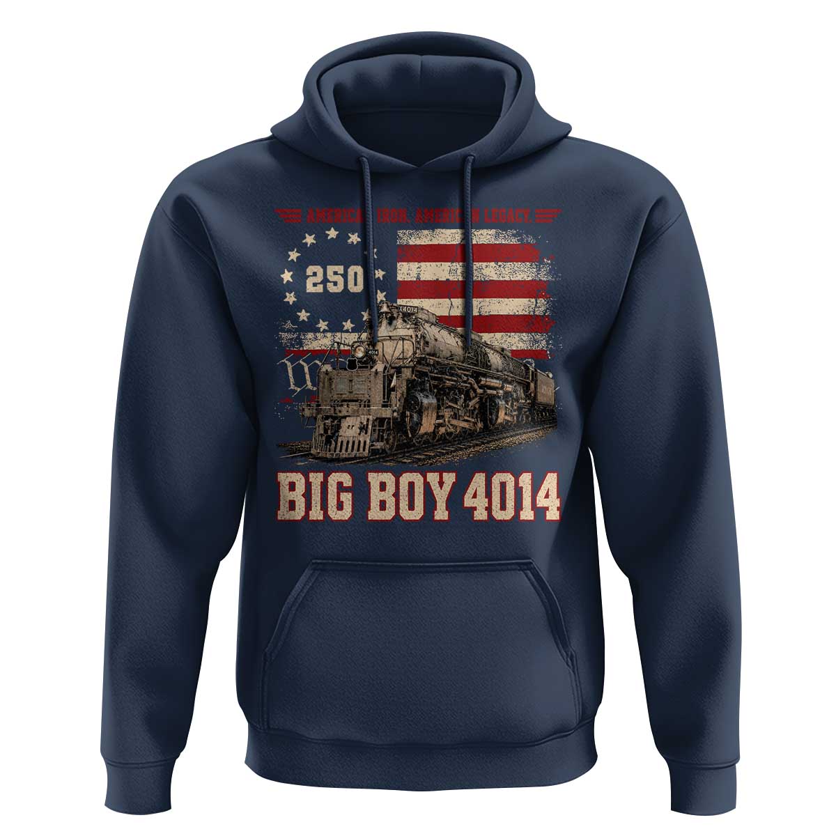 Train USA 250th Anniversary Hoodie American Iron Legacy Steam Locomotive Railroad Train Engine